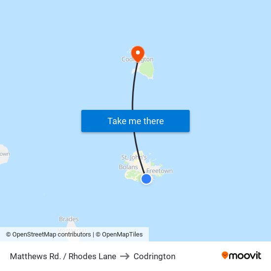 Matthews Rd. / Rhodes Lane to Codrington map