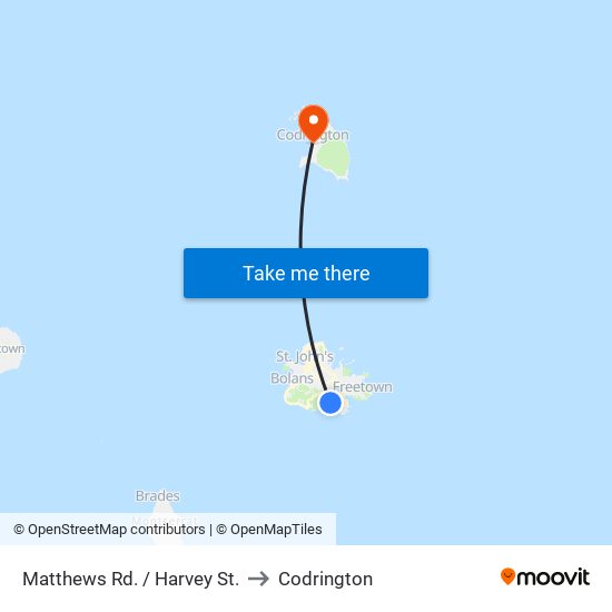 Matthews Rd. / Harvey St. to Codrington map