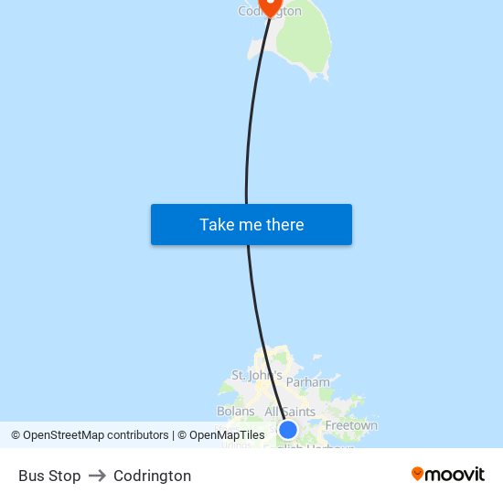 Bus Stop to Codrington map