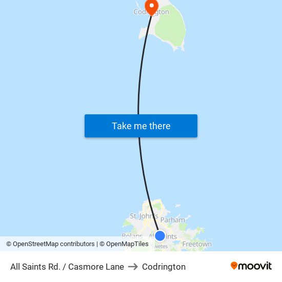 All Saints Rd. / Casmore Lane to Codrington map