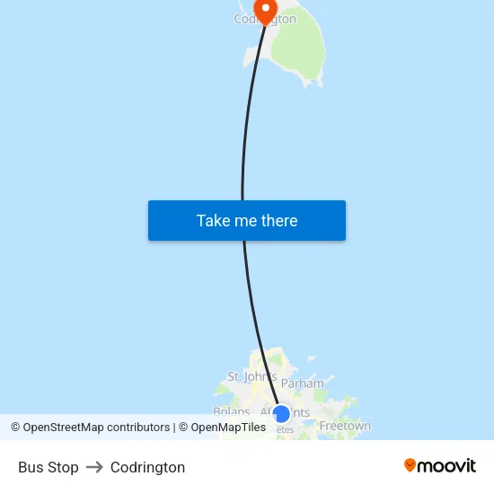Bus Stop to Codrington map