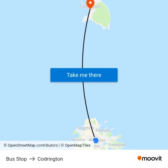 Bus Stop to Codrington map
