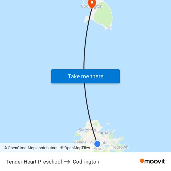 Tender Heart Preschool to Codrington map
