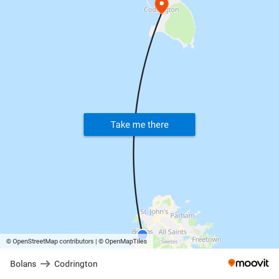 Bolans to Codrington map