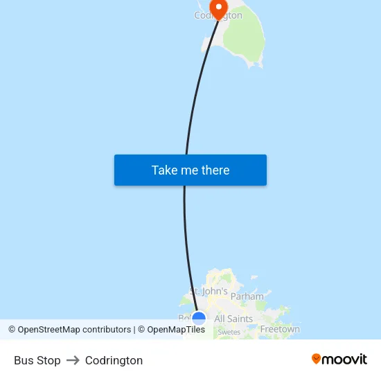 Bus Stop to Codrington map