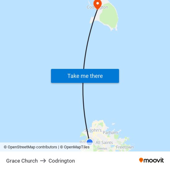 Grace Church to Codrington map