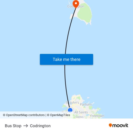 Bus Stop to Codrington map