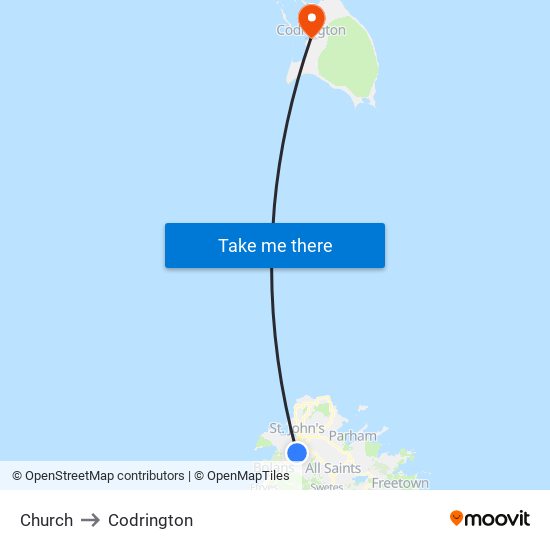 Church to Codrington map