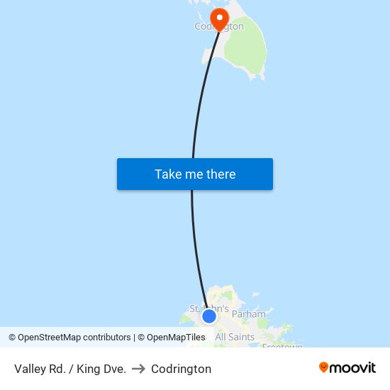 Valley Rd. / King Dve. to Codrington map