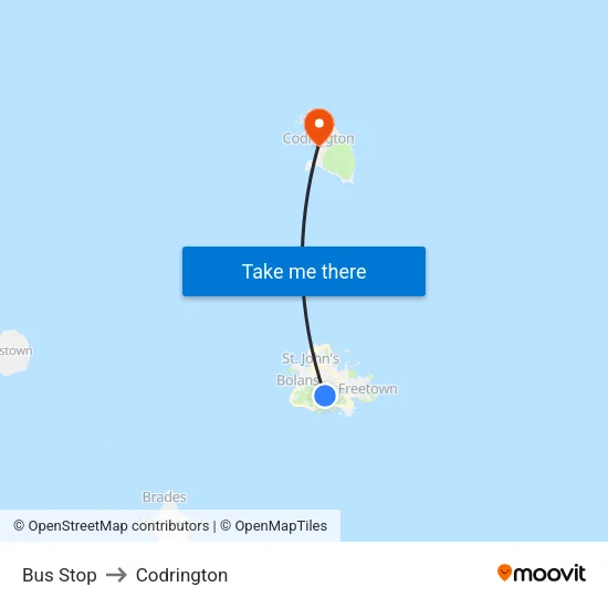 Bus Stop to Codrington map