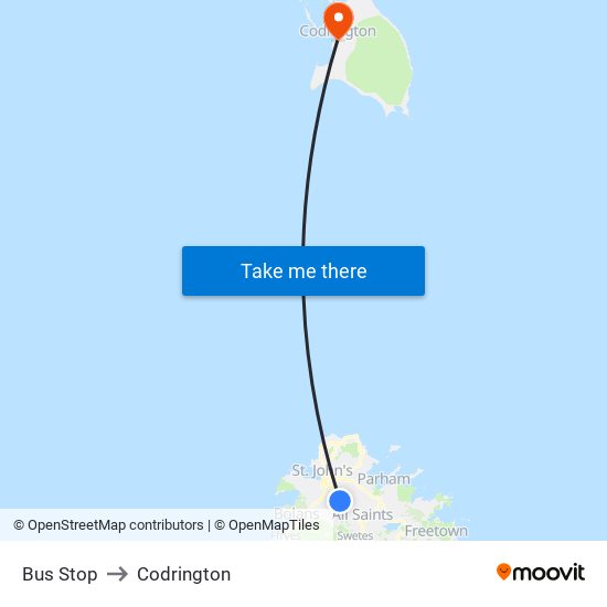 Bus Stop to Codrington map