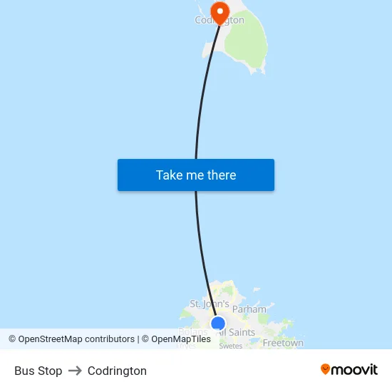 Bus Stop to Codrington map