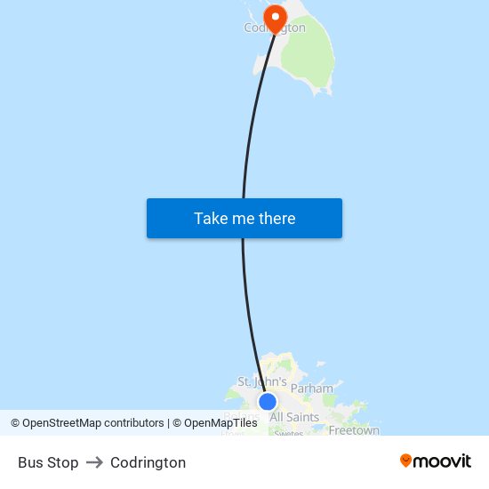 Bus Stop to Codrington map