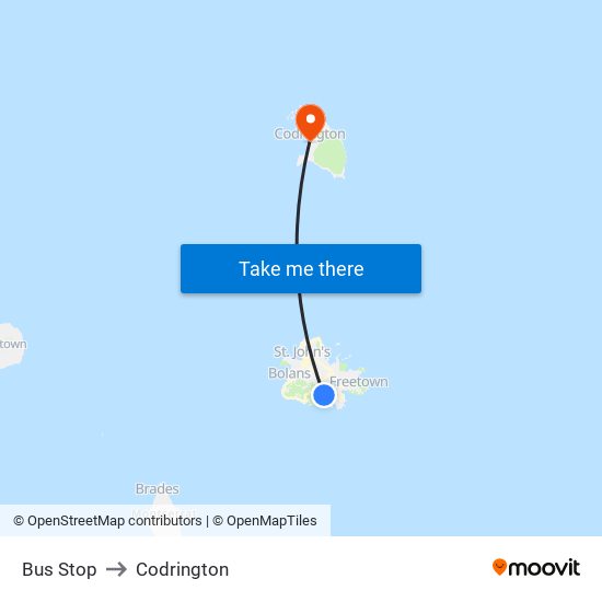 Bus Stop to Codrington map