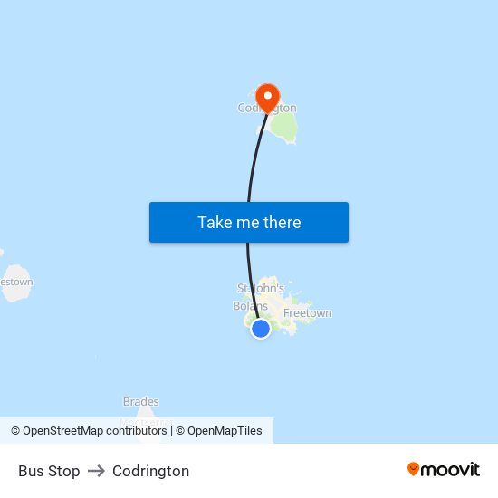 Bus Stop to Codrington map