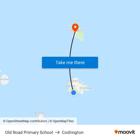 Old Road Primary School to Codrington map