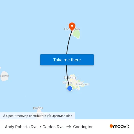 Andy Roberts Dve. / Garden Dve. to Codrington map