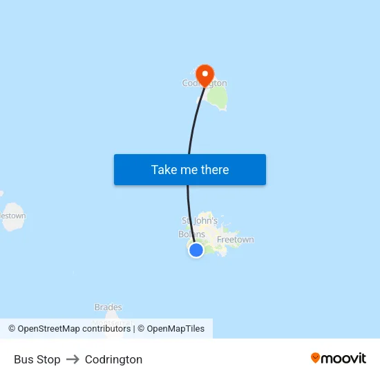 Bus Stop to Codrington map