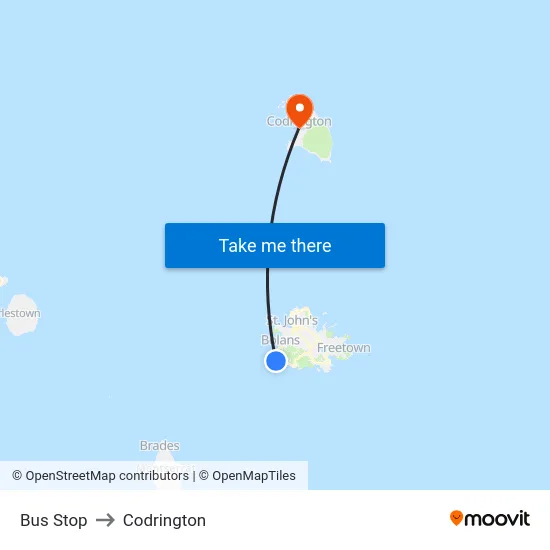 Bus Stop to Codrington map