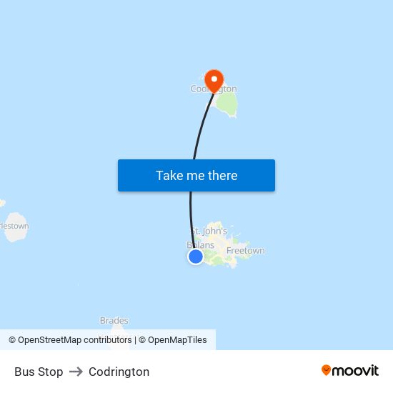 Bus Stop to Codrington map