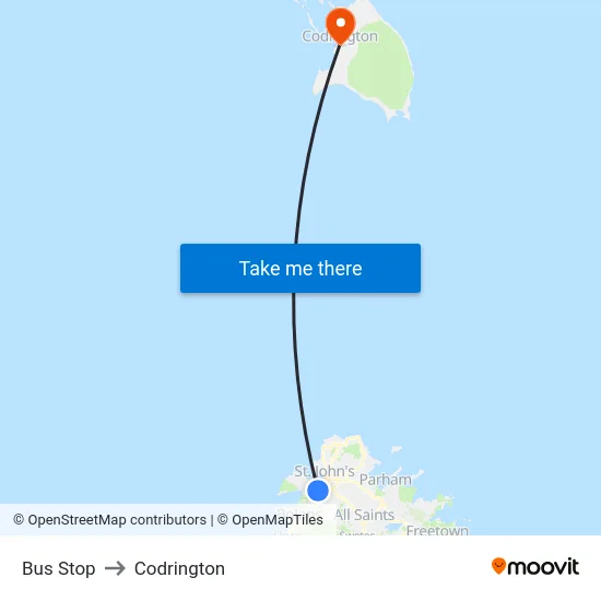 Bus Stop to Codrington map