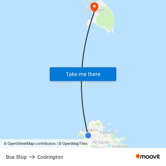 Bus Stop to Codrington map