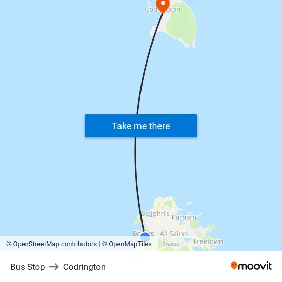 Bus Stop to Codrington map