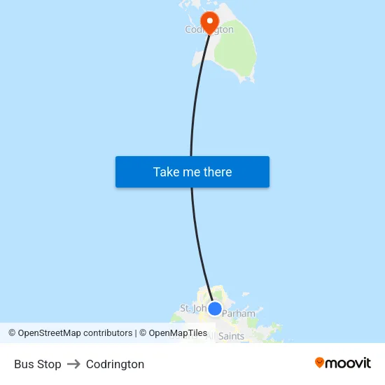 Bus Stop to Codrington map