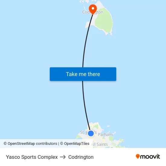 Yasco Sports Complex to Codrington map