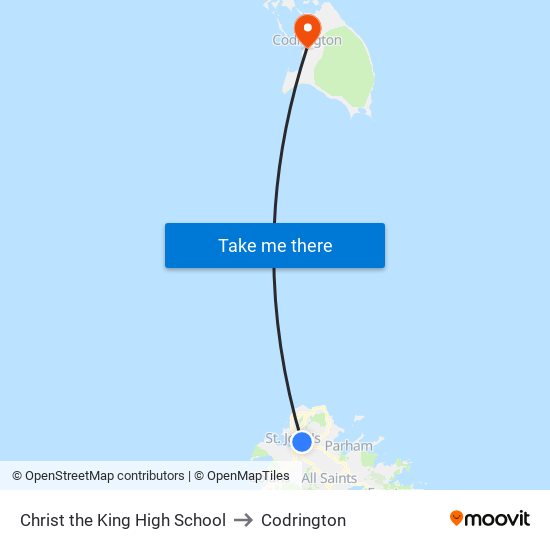 Christ the King High School to Codrington map