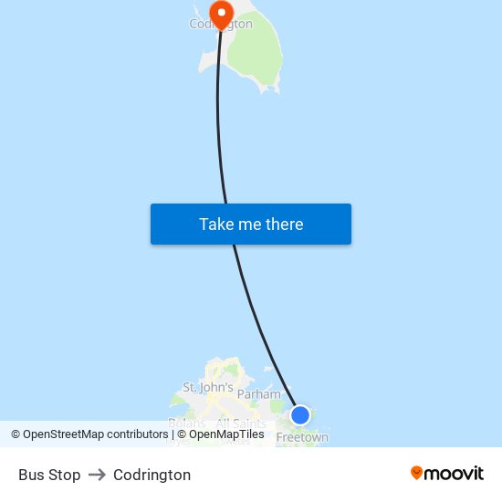 Bus Stop to Codrington map