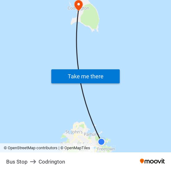 Bus Stop to Codrington map