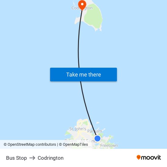 Bus Stop to Codrington map