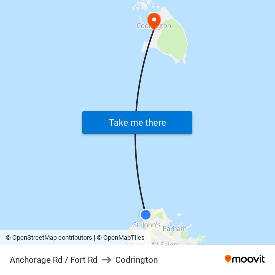 Anchorage Rd / Fort Rd to Codrington map