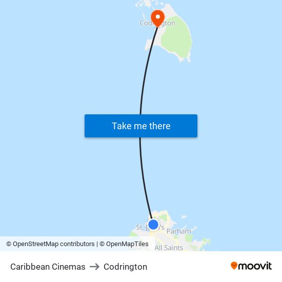 Caribbean Cinemas to Codrington map