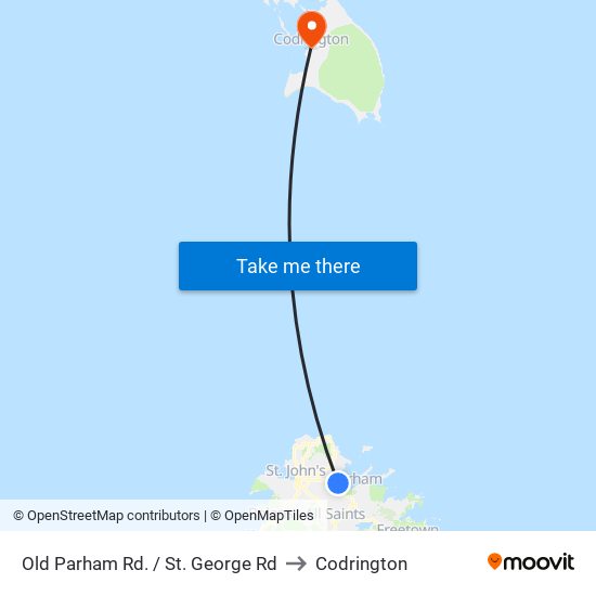 Old Parham Rd. / St. George Rd to Codrington map