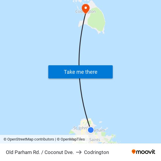 Old Parham Rd. / Coconut Dve. to Codrington map