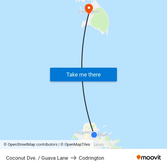 Coconut Dve. / Guava Lane to Codrington map