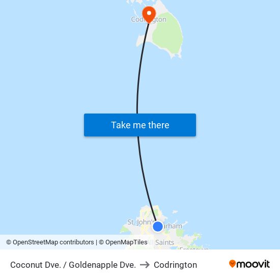 Coconut Dve. / Goldenapple Dve. to Codrington map