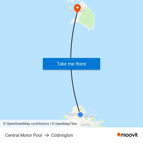 Central Motor Pool to Codrington map