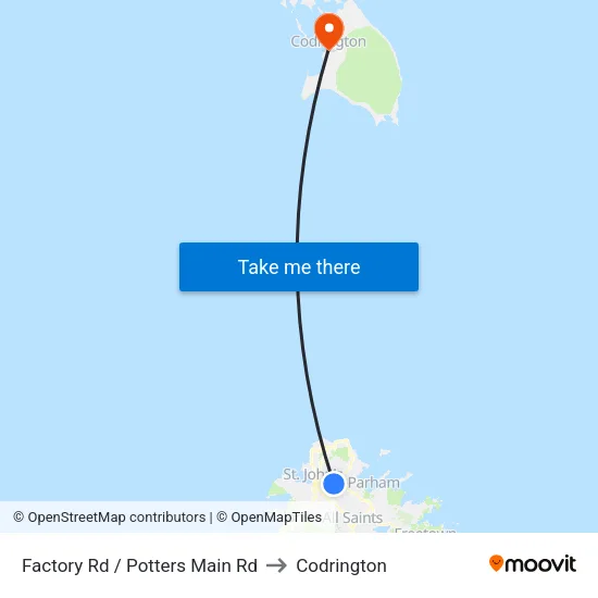 Factory Rd / Potters Main Rd to Codrington map