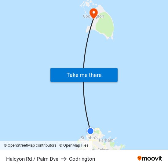 Halcyon Rd / Palm Dve to Codrington map