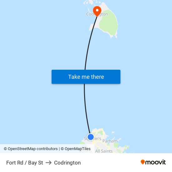 Fort Rd / Bay St to Codrington map