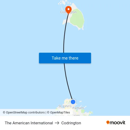 The American International to Codrington map