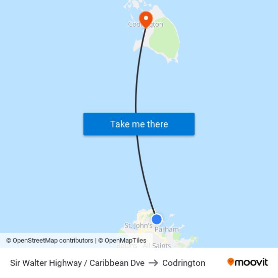 Sir Walter Highway / Caribbean Dve to Codrington map