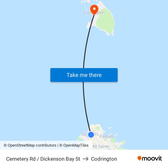 Cemetery Rd / Dickenson Bay St to Codrington map