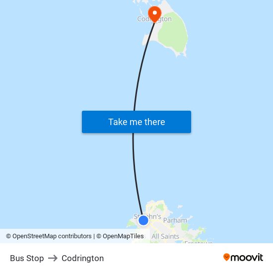 Bus Stop to Codrington map