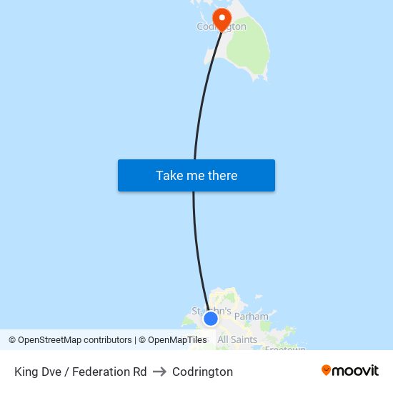 King Dve / Federation Rd to Codrington map