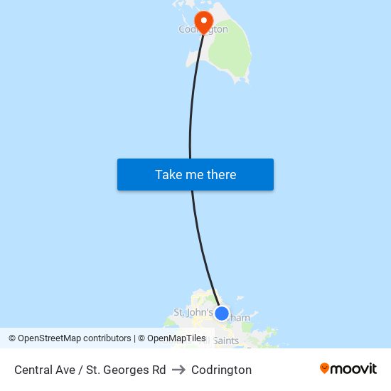 Central Ave / St. Georges Rd to Codrington map