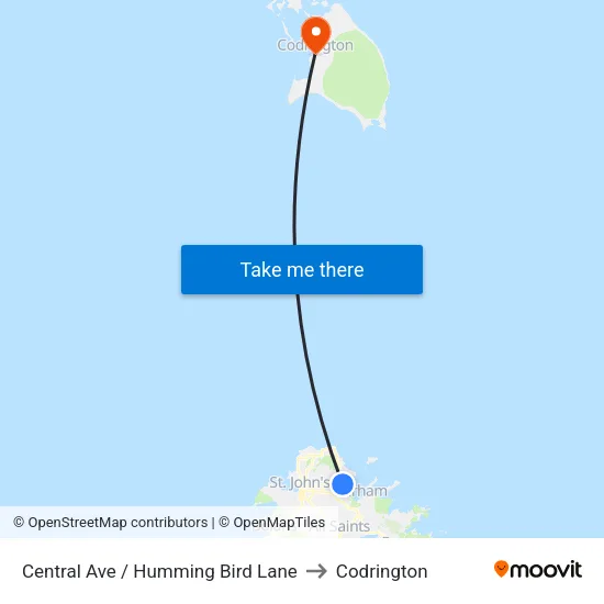 Central Ave / Humming Bird Lane to Codrington map